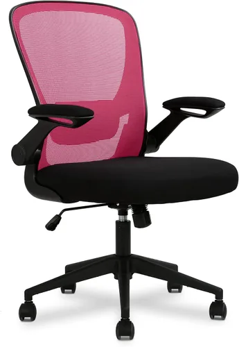 Vista 8 de Silla de oficina en casa, silla de escritorio ergonómica con soporte lumbar ajustable y reposabrazos abatibles, silla de computadora de malla
