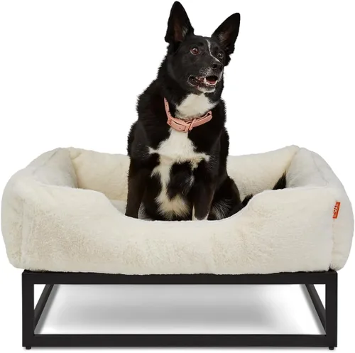 Vista 13 de FUZI Cama elevada para perro, camas elevadas de lujo para perros, funda extraíble y lavable a máquina, cama ortopédica para mascotas para interiores