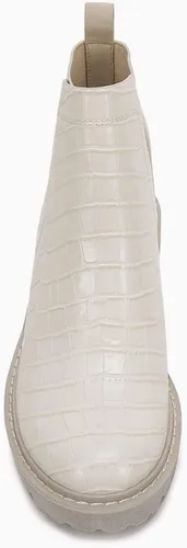 Vista 4 de Botines Chelsea con suela acanalada de plataforma para mujer, con tacón alto y grueso, antideslizante, de piel de gamuza sin cordones y a la moda