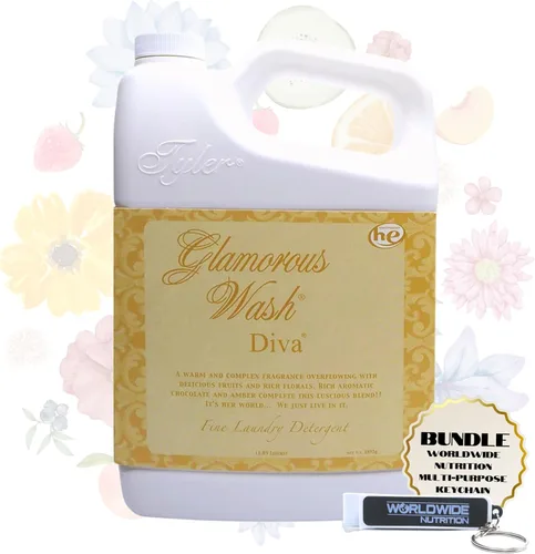 Vista 15 de Worldwide Nutrition Paquete Compatible con Tyler Glamorous Wash Diva Detergente Líquido para la Ropa - Lavable a Mano y a Máquina Detergente