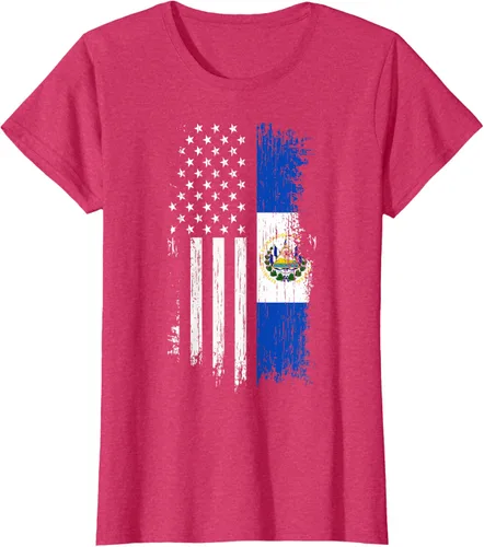 Vista 13 de Camiseta de la bandera de Estados Unidos salvadoreño - Camiseta de El Salvador USA
