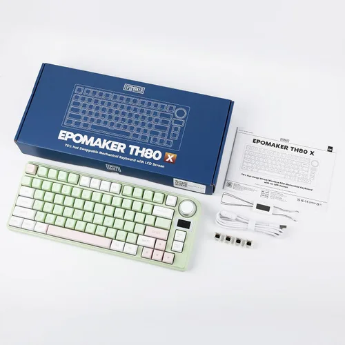 Vista 8 de EPOMAKER TH80-X - Teclado mecánico de junta, 75% de diseño, triple modo de intercambio en caliente, teclado para juegos con batería de 4000 mAh