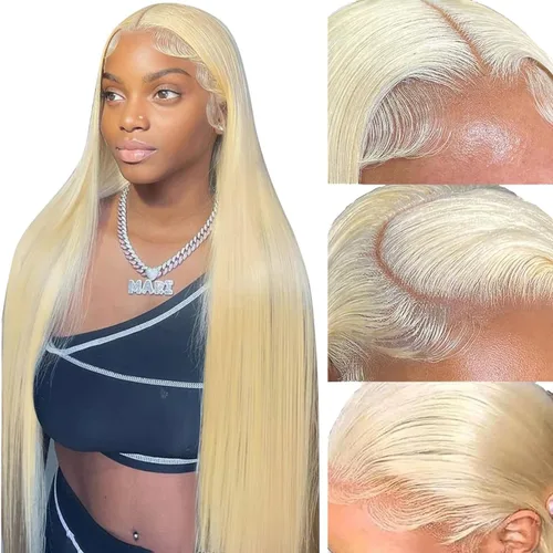 Vista 34 de Peluca de cabello humano con encaje frontal 613 de 20 pulgadas, 200 de densidad, cabello humano rubio de 13 x 6 pulgadas, pelucas de encaje frontal