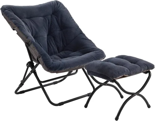 Vista 23 de Tiita Silla Cómoda Plegable, Silla de Acento Plegable de Gran Tamaño de Piel Sintética Suave, Silla de Descanso Perezosa para Niños, Adolescentes