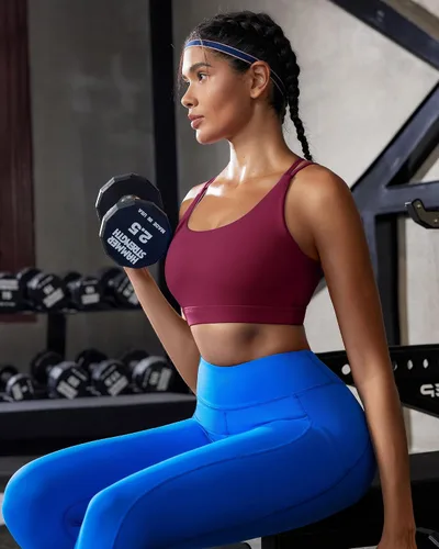 Vista 150 de Brasieres deportivos para mujer, con relleno, tipo camiseta sin mangas, sexis, con espalda cruzada, de alto impacto, largos, ideales para practicar