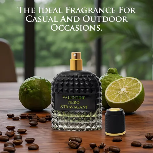 Vista 8 de Valentine Nero Xtravagant para Hombre - Fragancia Oriental Fougere - Notas Superiores de Bergamota Calabresa y Acorde de Café Espresso - Fragancias