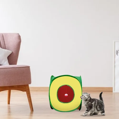 Vista 5 de Andiker Túnel para gatos, tienda de campaña plegable cuadrada colorida para gatitos que combina con la mayoría de tubos para gatos, tienda