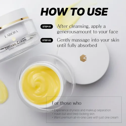 Vista 9 de Lutisan Crema hidratante facial – Luteína, niacinamida y extractos naturales, crema diaria para el rostro con cuidado calmante y refrescante