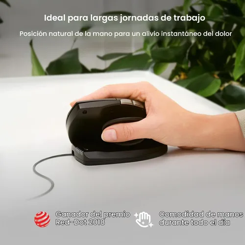 Vista 6 de Contour Unimouse - Ratón vertical ergonómico ajustable de 35° a 70°, ángulo de inclinación de 35° a 70°, 6 botones programables para productividad