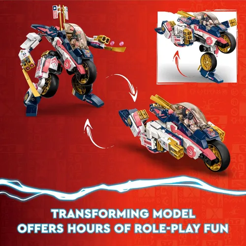 Vista 5 de LEGO NINJAGO Bicicleta Mech Transformable de Sora Juguetes de Construcción Corredor para Niños, Con un Corredor de Bicicleta Mech Ninja, un Bebé