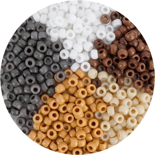 Vista 21 de Cuentas de poni, 4000 unidades, cuentas para pulseras, cuentas para el cabello, cuentas para hacer joyas, cuentas de plástico para manualidades