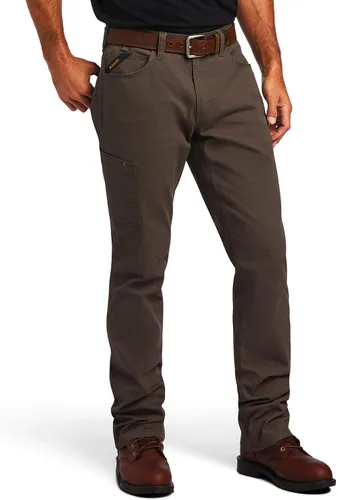 Vista 11 de ARIAT Pantalón Rebar M4 Durastretch de ajuste relajado para hombre, hecho para ser resistente y apilable de pierna recta caqui Field