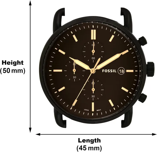 Vista 3 de Fossil Commuter - Reloj de cuarzo para hombre de acero inoxidable y piel estilo casual