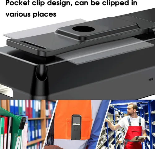 Vista 6 de Mini escáner de código de barras inalámbrico portátil 1D, Bluetooth y 2.4 GHz y USB, todo en uno, escáner de código de barras láser inalámbrico