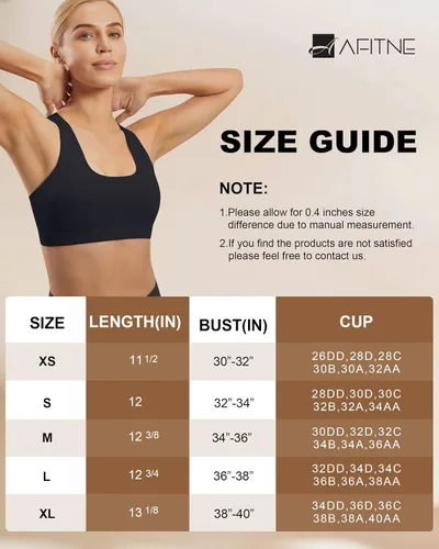 Vista 7 de AFITNE Brasier deportivo con tirantes para mujer, espalda cruzada, soporte medio, acolchado, entrenamiento, fitness, yoga, con copas extraíbles