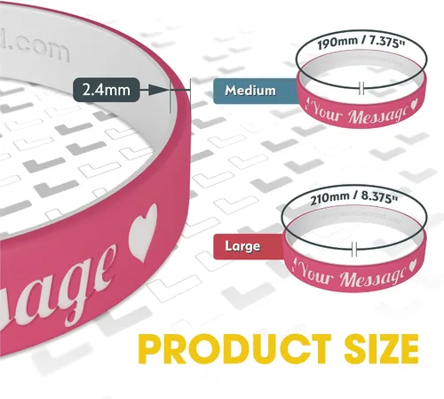 Vista 2 de Reminderband - Pulseras lujosas de silicona y goma para motivación, eventos, regalos, apoyo, recaudación de fondos y concientización, para hombres