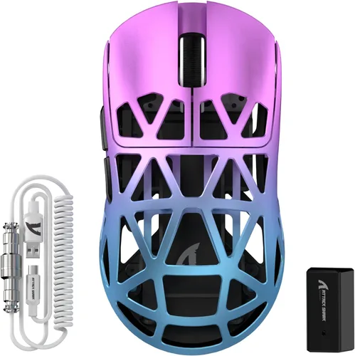 Vista 18 de ATTACK SHARK R2PRO - Ratón superligero de aleación de magnesio de 1.59 oz, sensor PixArt PAW3950, 42000DPI, frecuencia de sondeo inalámbrico