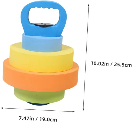 Vista 2 de Abaodam 1 par de mancuernas de agua ajustables de Eva para gimnasia ligera flotante para natación, preescolar, ejercicios de brazo, mancuernas