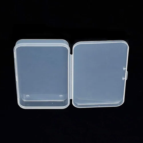 Vista 4 de AKOAK Caja rectangular de polipropileno transparente con tapa con bisagras para tarjetas, accesorios, manualidades, suministros de aprendizaje