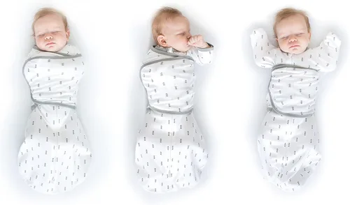 Vista 12 de SwaddleDesigns Saco Envolvente Omni de 6 Vías con Brazos Arriba para Recién Nacido, Más Opciones para Calmar el Reflejo de Sobresalto, Mejora