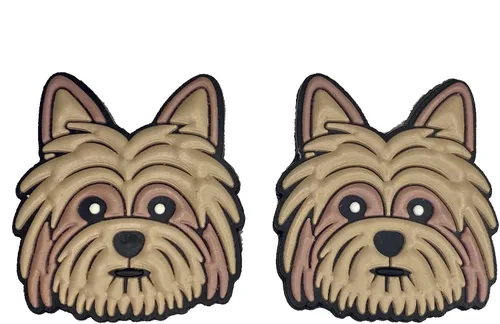 Vista 3 de Yorkshire Yorkie - Juego de 2 dijes para zapatos de perro compatibles con Crocs Zuecos Terrier, multicolor