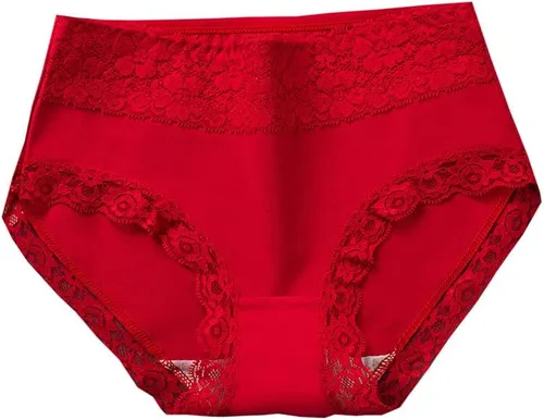 Vista 3 de Fahuichen Ropa interior transpirable de encaje sexy de cintura media de algodón puro sin rastro de cintura media para niña