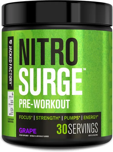 Vista 22 de Jacked Factory NITROSURGE Suplemento Pre Entrenamiento - Energía Sin Límites, Ganancias Instantáneas de Fuerza, Enfoque Claro, Bombeos Intensos