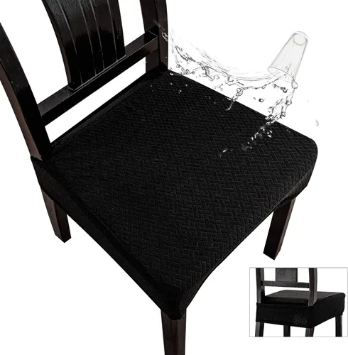 Vista 20 de Genina Fundas de asiento impermeables para sillas de comedor (2 unidades, con abertura trasera, beige)
