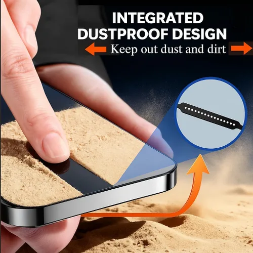 Vista 6 de OAproda Protector de pantalla para iPhone 15 Pro Max, vidrio templado 9H+ de grado militar, protección inastillable de 12 pies, fácil instalación