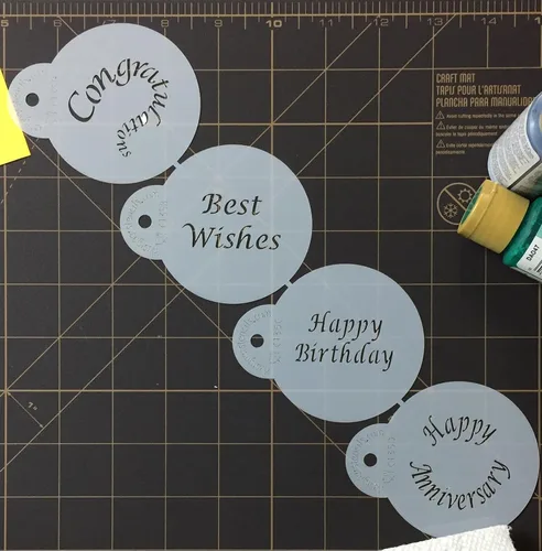 Vista 4 de Designer Stencils Plantillas de dulces y galletas para ocasiones especiales (felicitaciones, mejores deseos, feliz cumpleaños y aniversario)