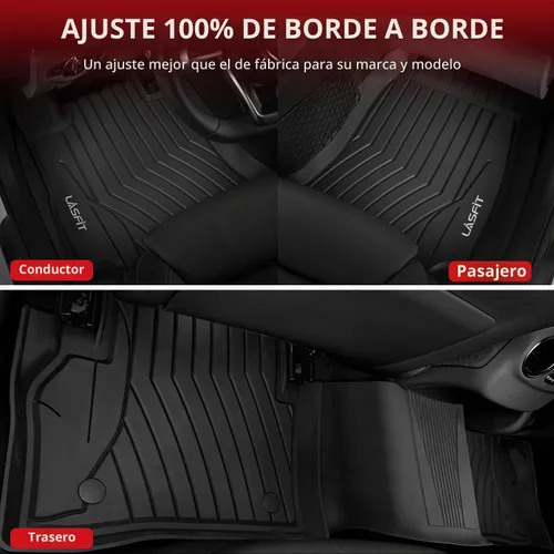 Vista 5 de LASFIT Tapetes de elastómero termoplástico para 1a y 2a fila de asientos de auto, para todo tipo de clima