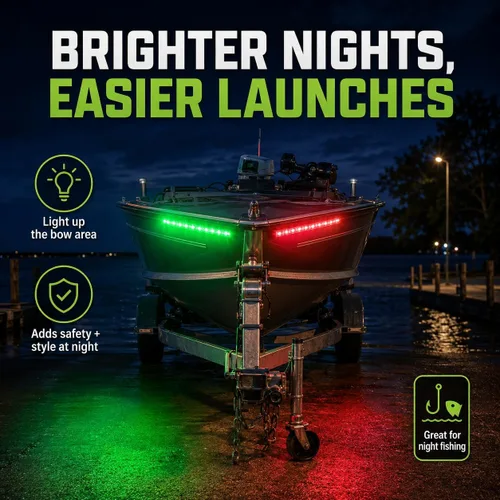 Vista 7 de Boaton Luces de navegación LED para barco marino, luces de pesca nocturna, sin taladrar, luces de arco para cubierta, luces de cortesía, luces