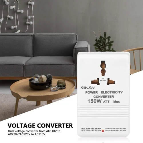 Vista 4 de Transformador convertidor de voltaje de 150 W, elevador hacia arriba, 220 V a 110 V, 110 V a 220 V, enchufe CN para adaptador de corriente de viaje