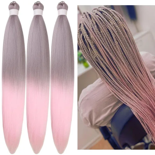 Vista 148 de Cabello trenzado para niños preestirado de 16 pulgadas, color negro para niños, trenzas sin nudos