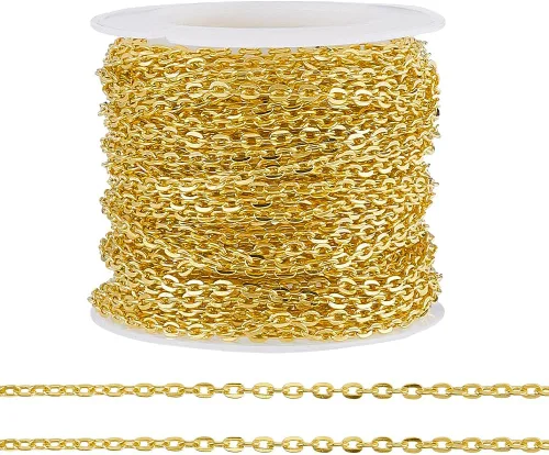 Vista 9 de PH PandaHall Cadenas de collar para fabricación de joyas, 32 pies 2mm cadenas de bordillo de eslabones torcidos de hierro cadena cruzada cadena