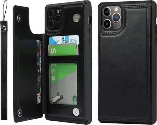 Vista 8 de Cavor Funda para iPhone 11 Pro Max con tarjetero y tarjetero, funda tipo cartera con tarjetero para tarjetas de crédito para iPhone11ProMax, funda