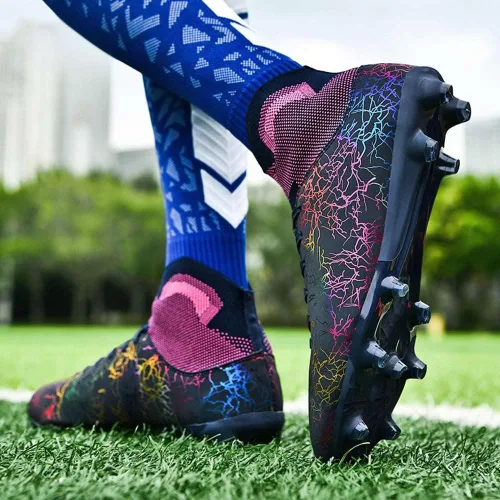 Vista 4 de ESXGED Zapatos de fútbol ligeros de moda para mujer, zapatos de fútbol para hombre, cómodos, zapatos de pinchos, para entrenamiento, atléticos