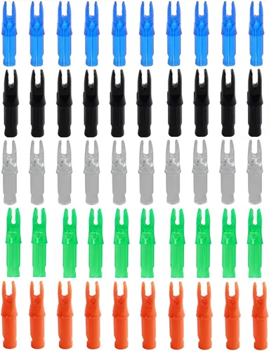 Vista 12 de 50 paquetes de flechas de arco con encoques - Insertos de flecha para flechas de carbono. Encoques de flecha de plástico de.244/6.20mm para tiro