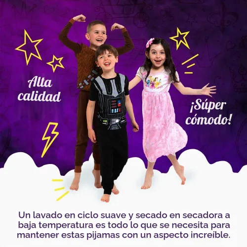 Vista 5 de Disney Girls' 2-Piece Loose-fit Martching Pajama Set, Princess Pajamas, Soft & Cute for Kids He estado allí deletreado que