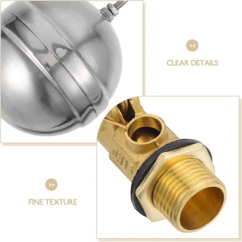 Vista 3 de jojofuny Válvula de flotador de rosca ajustable para tanques de agua Válvula de control de aleación de metal de cierre automático para el hogar
