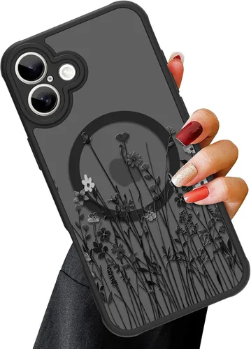 Vista 35 de OOK Funda magnética para iPhone 11 [compatible con MagSafe] Funda delgada mate translúcida negra para iPhone 11, funda protectora de lente de Negro