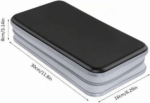 Vista 5 de Siveit - Funda para CD, capacidad para 80, negra, de plástico, estante de almacenamiento portátil Negro