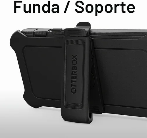 Vista 5 de OtterBox iPhone 14 y iPhone 13 (solo) - Funda Defender Series - Negro - Resistente y duradero - con protección de puerto - Incluye clip de funda