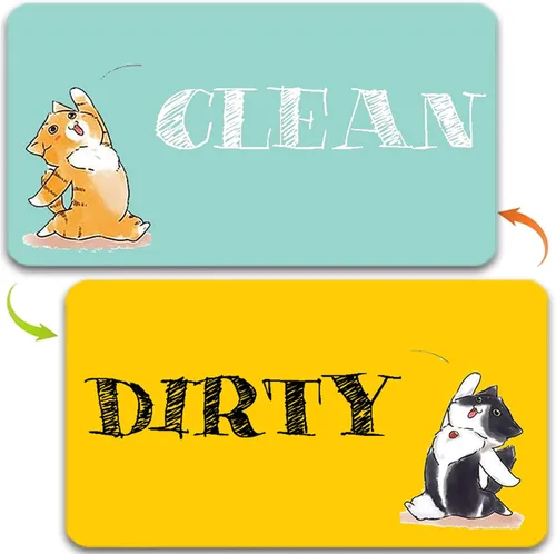 Vista 7 de Imán para lavavajillas Dirty Clean, imán para lavavajillas con texto en inglés "Clean Dirty" para lavavajillas y platos que dice limpio o sucio