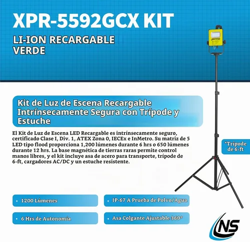 Vista 2 de Nightstick XPR-5592GCX Luz LED recargable intrínsecamente segura