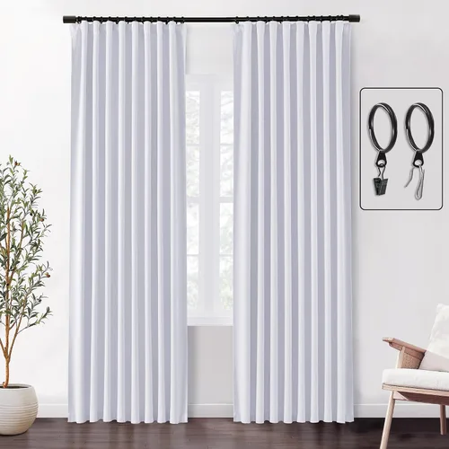 Vista 37 de SHINELAND Cortinas opacas cortas para ventanas de dormitorio, cortinas de baño, 45 pulgadas de largo