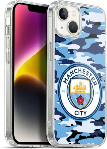 Vista 164 de Head Case Designs Funda de gel con licencia oficial del Manchester City Man City FC Blue Moon Badge Camou [protección de grado militar] compatible