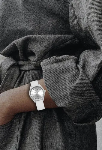 Vista 6 de Reloj de moda impermeable para mujer, esfera acentuada con cristal, correa de silicona, reloj de pulsera deportivo de cuarzo analógico, regalo