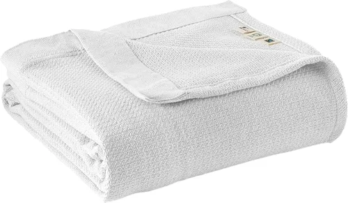 Vista 11 de Manta 100% algodón orgánico – Manta de algodón orgánico certificado GOTS & Fairtrade para cama con tejido de punto individual suave, pesado
