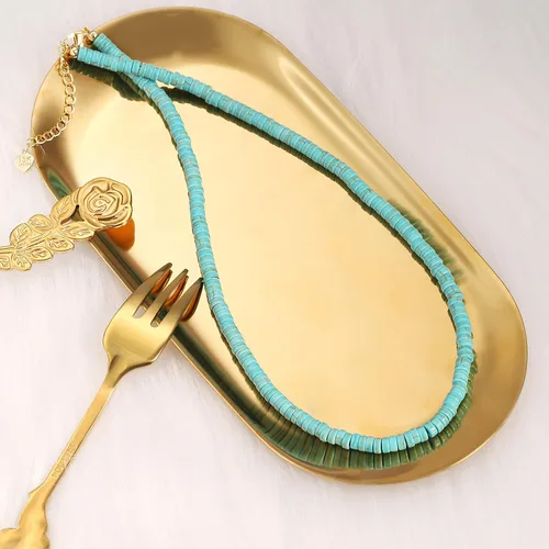 Vista 6 de Collar con colgante de perlas de oro y cuentas de turquesa, estilo bohemio, vintage, hecho a mano, azul turquesa para mujer